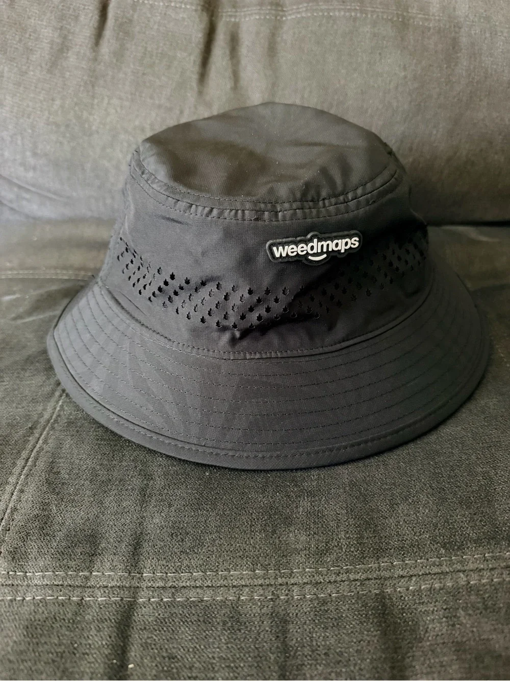 Weedmaps Black Ventilated Bucket Hat - Men's Accessory